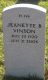 Headstone of Jeanette Murium VINSON (m.n. BRUNSCHER, 1920-2006).