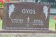 Headstone of Lynwood Earl OYOS (1927-2017) and his wife Bedia A. (m.n. SHAHEEN, 1929-2006).
