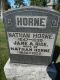 Headstone of Nathan HORNE (1847-1930) and his wife Jane Ann (m.n. RICE, 1855-1925).