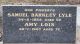 Headstone of Samuel Barkley LYLE (c. 1891-1953) and his wife Amy Lois (m.n. THOMAS, c. 1894-1967)