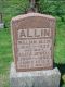 Headstone of William ALLIN (1842-1933); his second wife Eliza (m.n. JEWELL, 1858-1936) and their son James Leslie ALLIN (?-?).