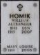 Headstone of William Alexander HOMIK (1919-2007) and his wife Mary Louise (m.n. BAUMGARDNER, 1919-2003)
